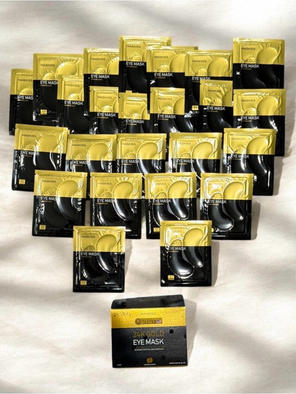 Maskiss 24K Gold Under Eye Mask Patches - 24 Pack Box NEW